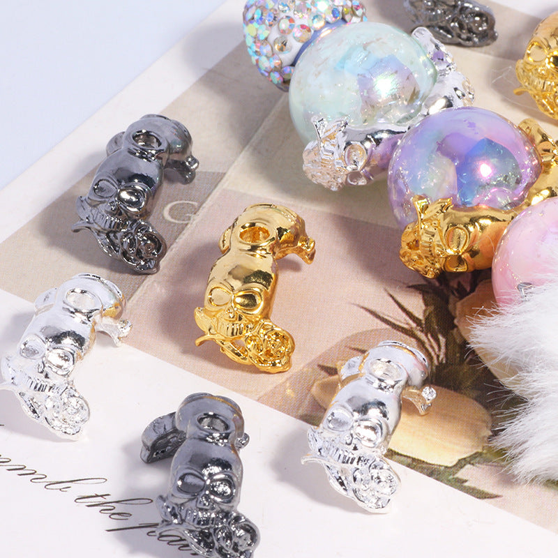 Wholesale 10pcs Skull flower holder DIY spacer beads